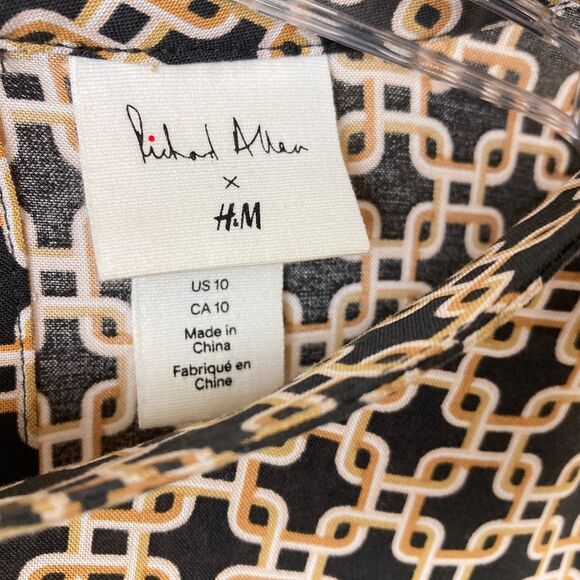 Richard Allen x H&M A-Line Mini Shift Dress Size 10 Geometric Chain Lagenlook - Picture 8 of 8